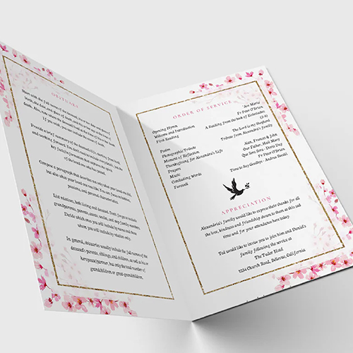 A4 Folded To A5 Funeral Brochure