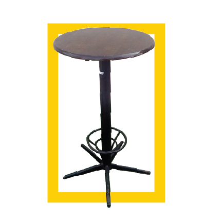 High Rise Round Table (Wood Top; 60cm) - Print Planet