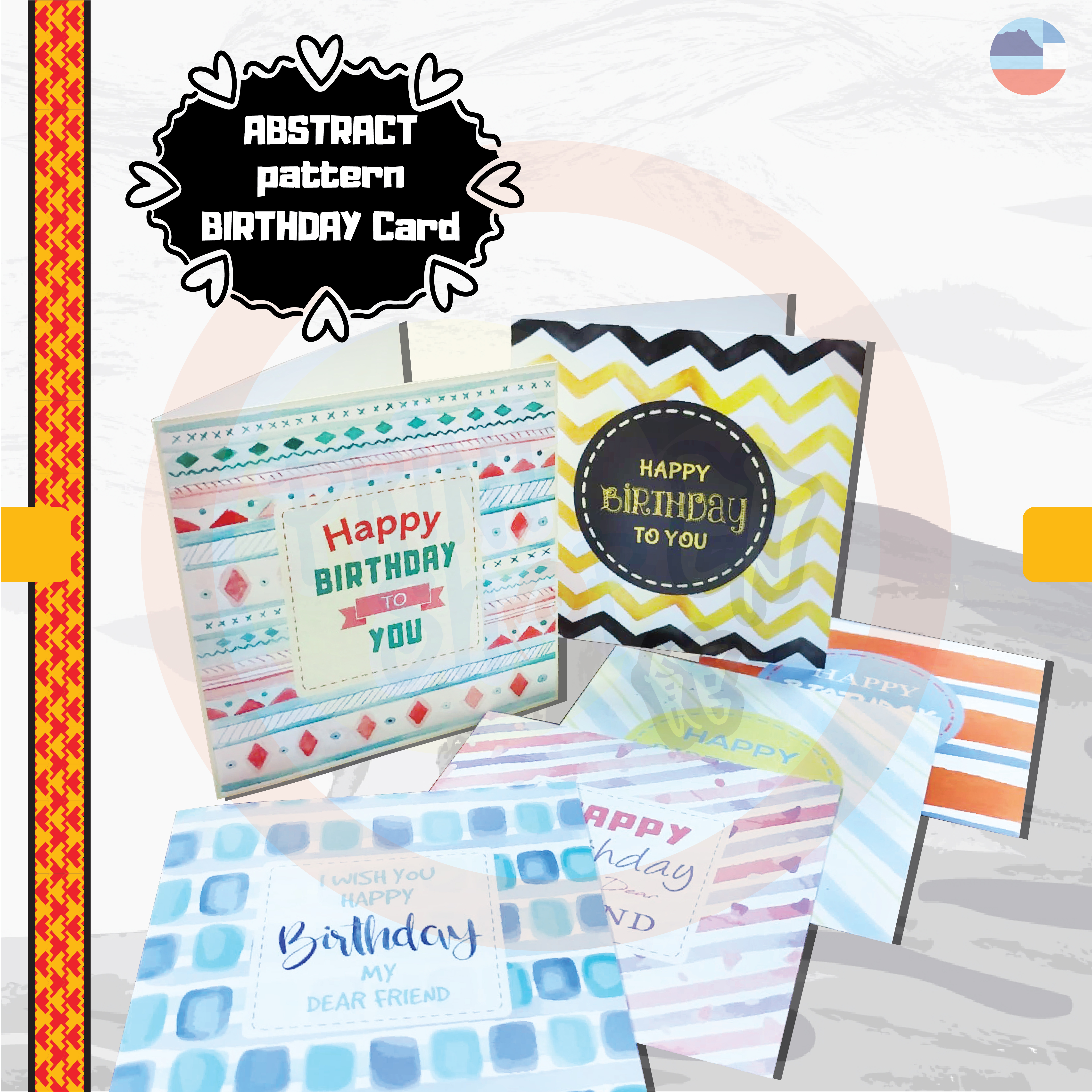 Birthday Card Pack (Abstract)
